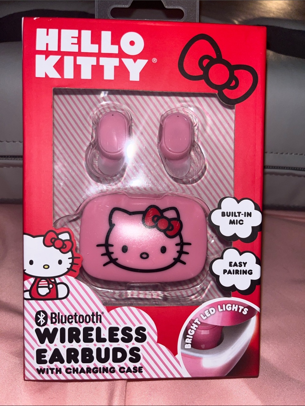 Hello Kitty Pink Wireless Earbuds with Pink Charging Case